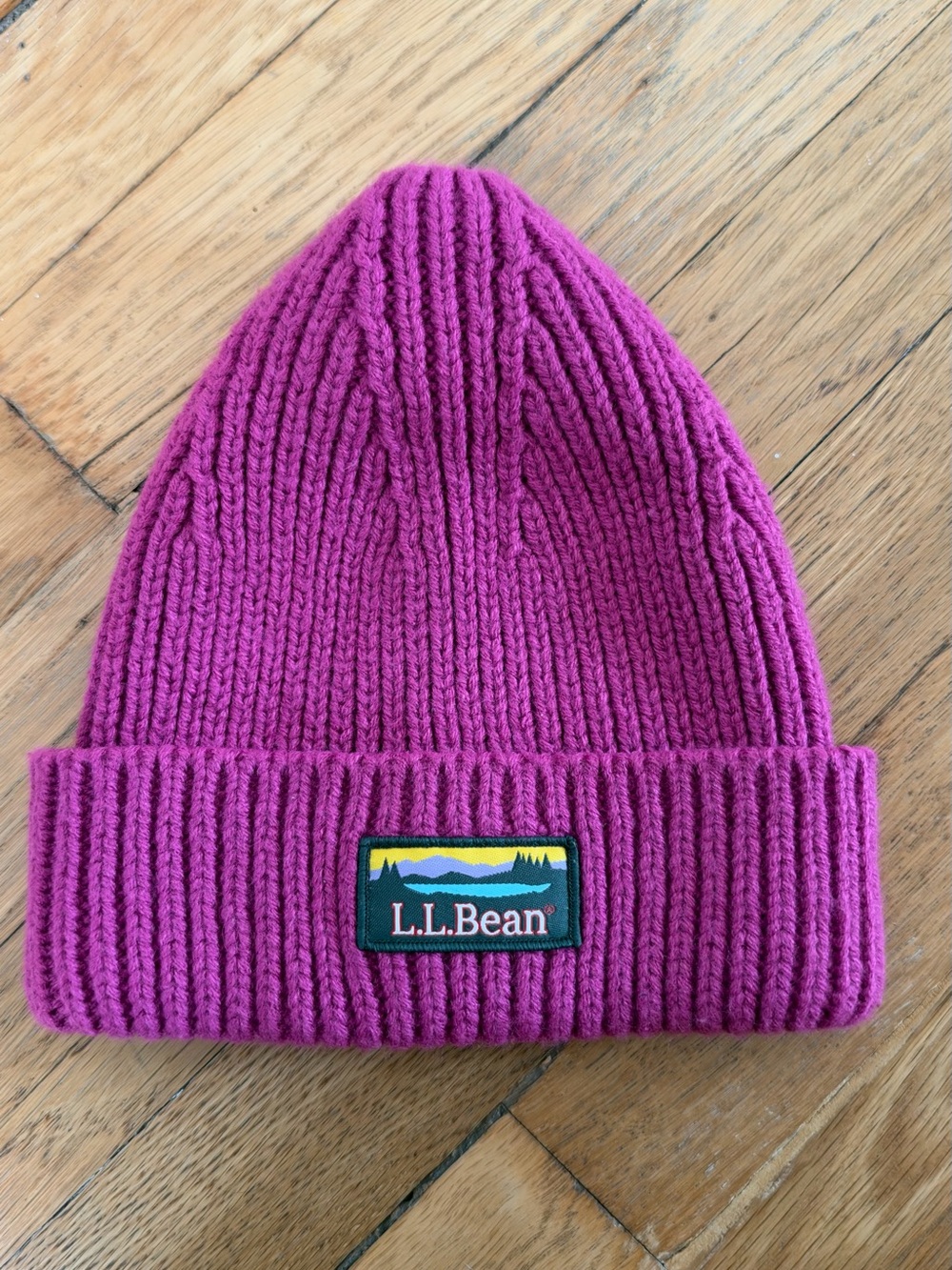 L.L. Bean Womens Ribbed Beanie - Magenta